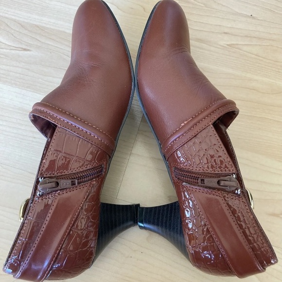 AJ Valenci Mahogany Leather Zip & Buckle Shoe Boots Shooties Women's 6 - Picture 6 of 10